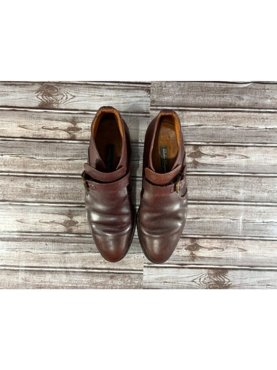 Salvatore Ferragamo  Single Monk Strap Ankle Boots sz 11 D color brown RARE VGT main image 2